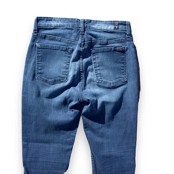7 for all Mankind The High Waist Ankle Skinny Jeans Medium Wash Women's 28 - Picture 8 of 12